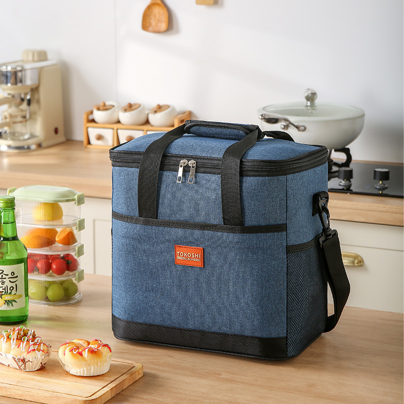 Šiluminis pietų maišelis lauko kempingui, nešiojamas, iš Oxford audinio, atsparus vandeniui, didelė talpa