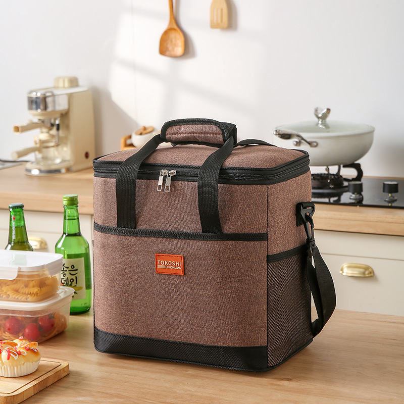 Šiluminis pietų maišelis lauko kempingui, nešiojamas, iš Oxford audinio, atsparus vandeniui, didelė talpa