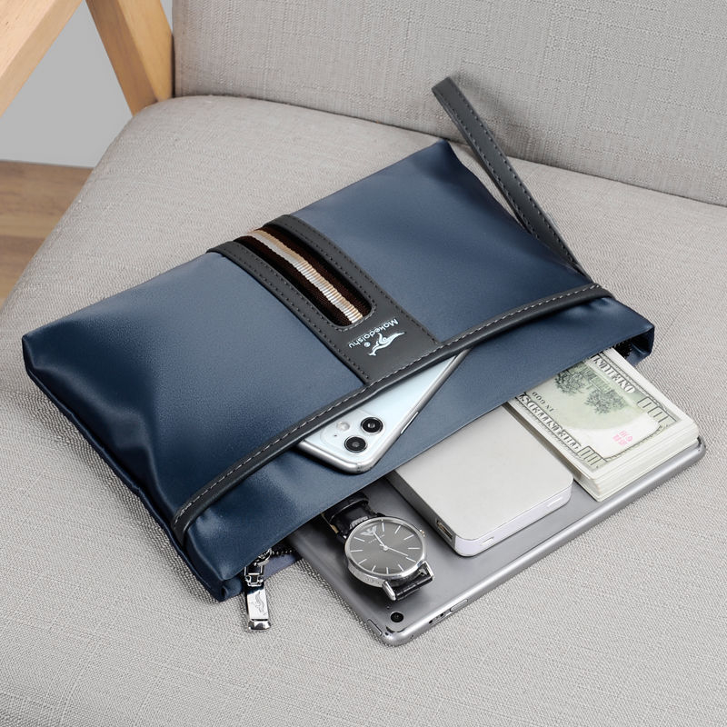 Vyriška corduroy clutch rankinė su Oxford įdaila, didelė talpa, verslo kelionėms