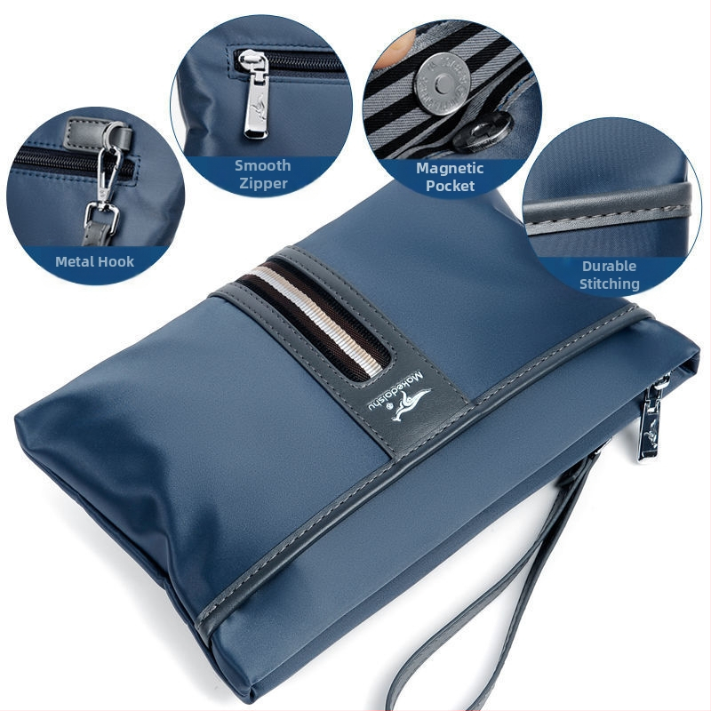 Vyriška corduroy clutch rankinė su Oxford įdaila, didelė talpa, verslo kelionėms