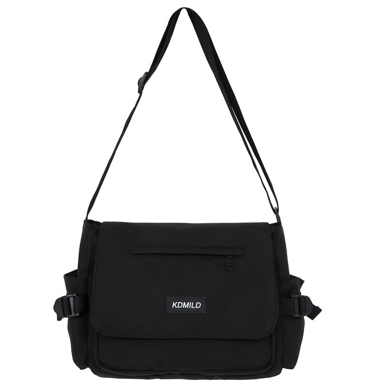 Női koreai stílusú crossbody táska, Harajuku ihletésű vászon messenger, nagy kapacitású, egyszerű dizájn mindennapi használatra