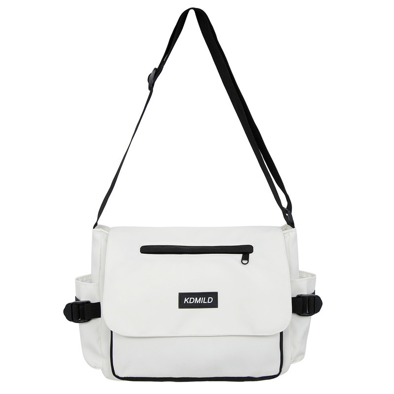 Női koreai stílusú crossbody táska, Harajuku ihletésű vászon messenger, nagy kapacitású, egyszerű dizájn mindennapi használatra