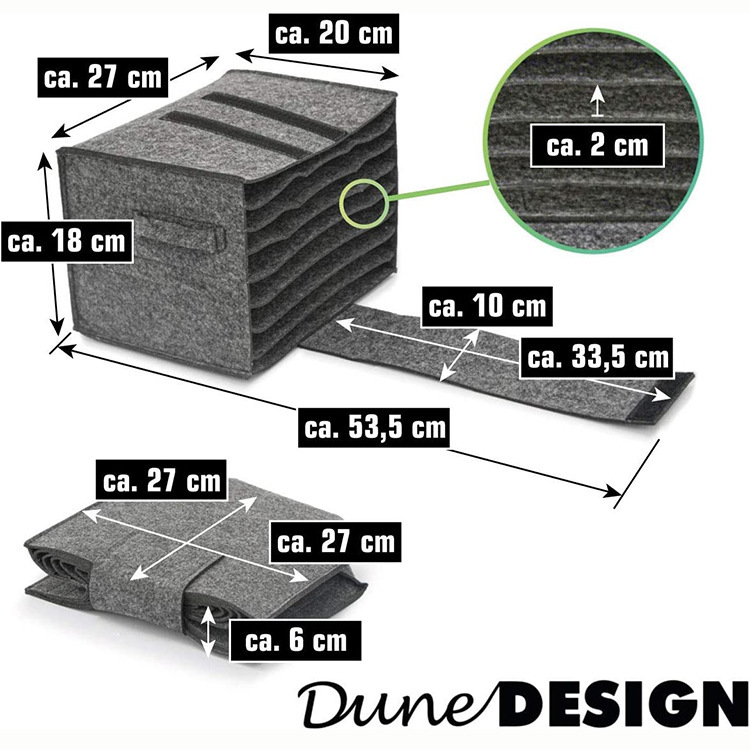 Cutie de depozitare pentru farfurii din felt – cub, portabil, organizator cu mai multe compartimente pentru bucătărie