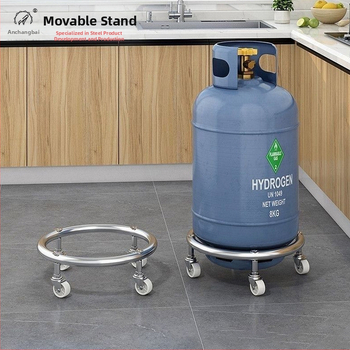 Daugiafunkcis virtuvės laikiklis su ratukais – nerūdijantis plienas, judantis dujų balionų laikiklis