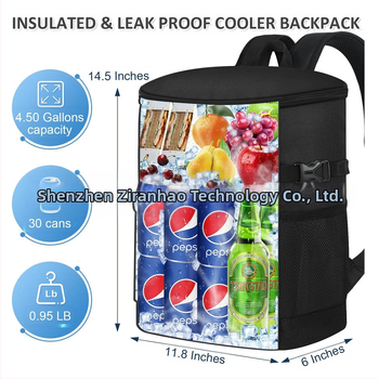 Išorinis izoliacinis kuprinė šaldymui, talpa 17 L, telpa iki 30 skardinių, poliesterio medžiaga, nešiojamas su greitu aušinimu