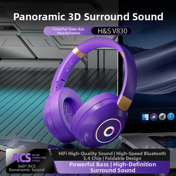 V830 Безжични Bluetooth слушалки за игри и музика – стил на лента за глава, Bluetooth 5.4, обхват 10 м, над 8 часа живот на батерията, ниска латентност за електронни спортове, стерео звук