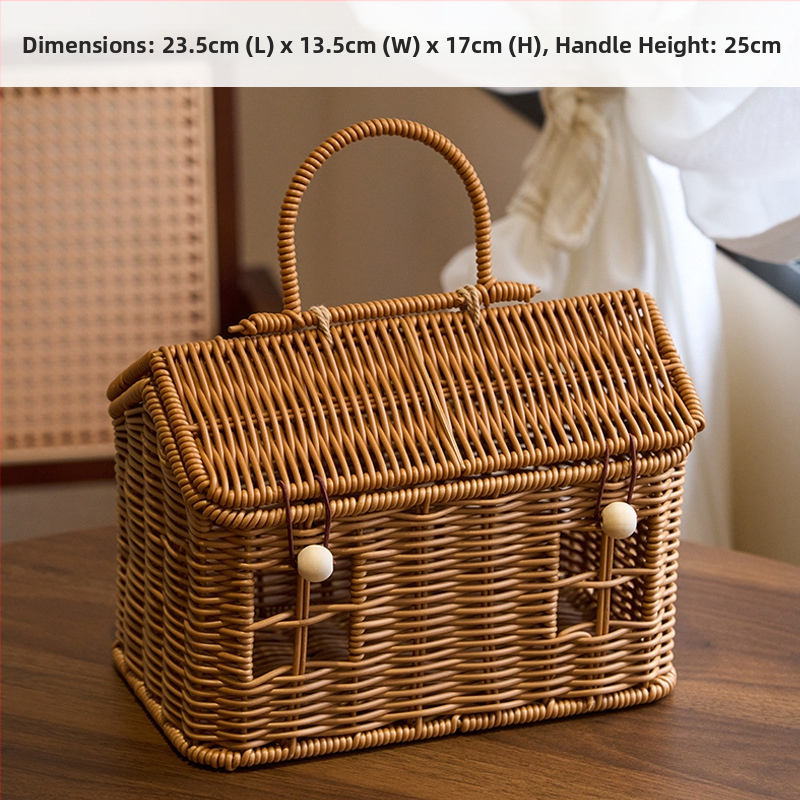 Set cadou de Anul Nou în cutie din răchită cu biscuiți, nuci și tort – 20 pandantive cu ciucuri, cutie cadou din răchită și două panglici norocoase (Anul Șerpiului)