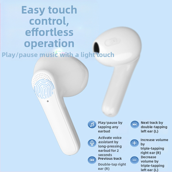 In-ear Bluetooth слушалки с AI превод, Bluetooth 5.0, обхват 10 м, IPX4, живот на батерията 4–8 ч