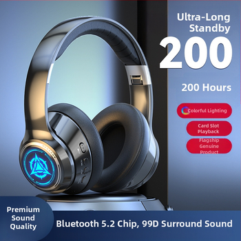 Belaidės Bluetooth ausinės su mikrofonu, žaidimų stereo ausinės, 3,5 mm kištukas, OEM paruoštos