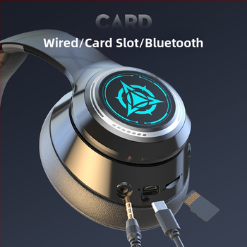 Belaidės Bluetooth ausinės su mikrofonu, žaidimų stereo ausinės, 3,5 mm kištukas, OEM paruoštos