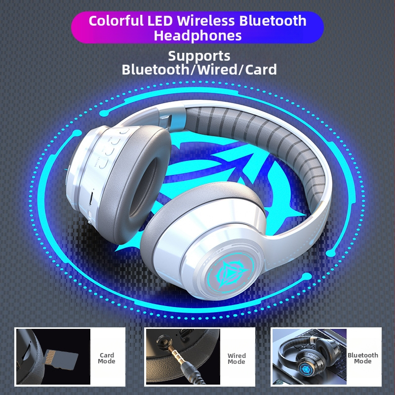 Belaidės Bluetooth ausinės su mikrofonu, žaidimų stereo ausinės, 3,5 mm kištukas, OEM paruoštos