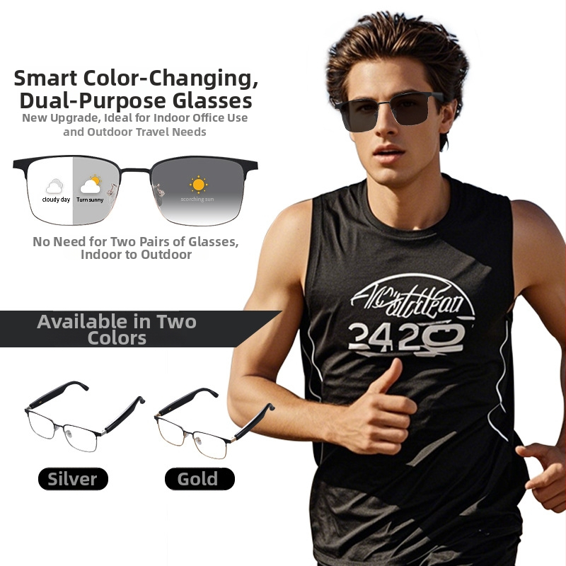 Смарт Bluetooth очила CC-GS06, батерия 110mAh, управление с докосване, обхват над 10 м, монтирани върху глава