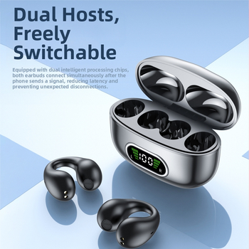 Безжични слушалки с костна проводимост, клип за ухото, Bluetooth 5.3, обхват 10 м, батерия над 8 ч