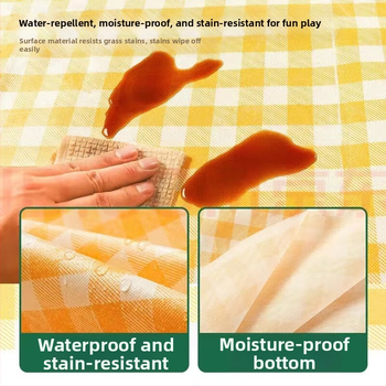 Āra piknika paklājs, pārnēsājams, ūdensizturīgs no netkāta auduma, Oxford netkātais audums, piemērots 1–8 personām