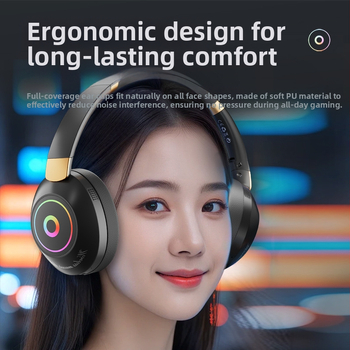 Yinshuer Игрови слушалки - сгъваеми, Bluetooth 5.4, обхват 10 м, батерия над 8 часа, ниска латентност за електронни спортове