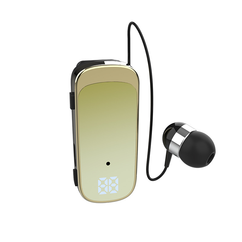 Nogou K65 Bluetooth slušalice s klipsom za ovratnik, uho u uho, digitalni zaslon, jednostrano, domet 10 m, IPX5, preko 8 sati baterije, Bluetooth 5.3