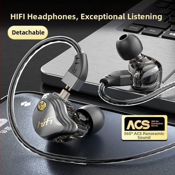 Laidinės ausinės su integruotu mikrofonu, 3,5 mm kištukas, 120 cm kabelis, 10 mm garsiakalbis, dažnio atsakas 20 Hz–20 kHz