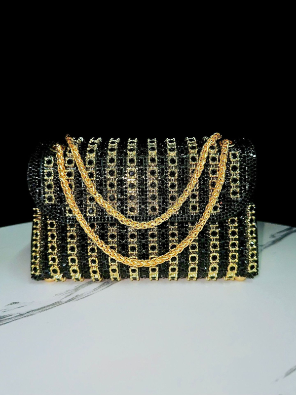 PU materijala večernja clutch torbica s kristalima, mali kvadratni oblik, unutarnji pretinac za telefon i ID, zatvaranje poklopcem