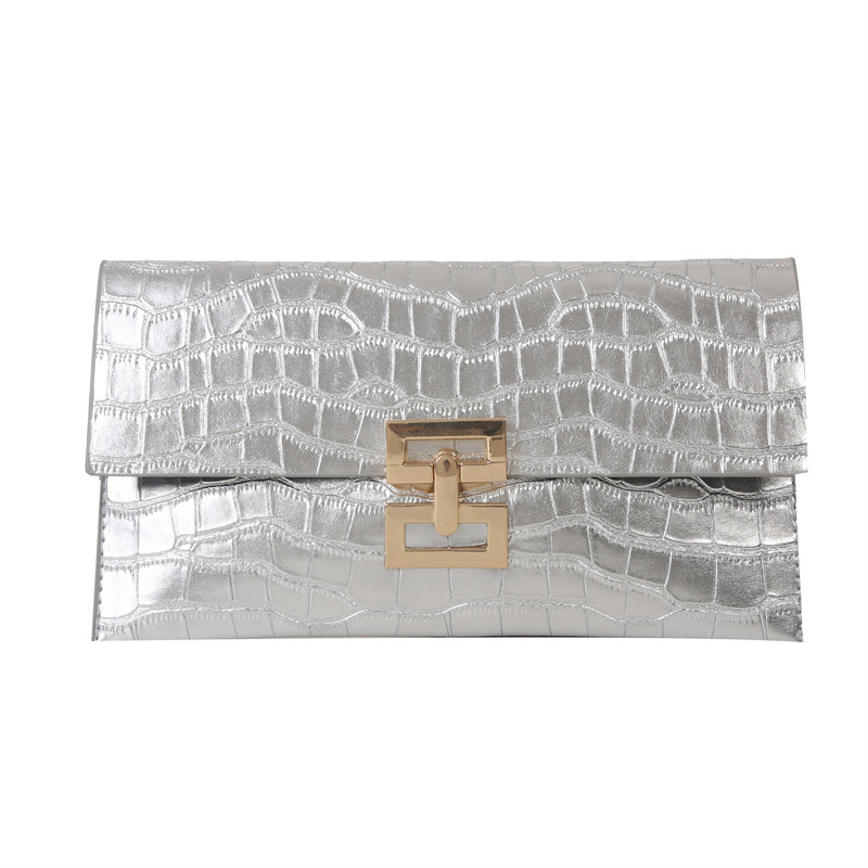 PU odos rankinė su akmens tekstūra ir užrakinama sagteli, 2024 metų pavasaris, gatvės stilius, horizontaliai stačiakampė forma, telefona kišė, išorinė atvira kišenė