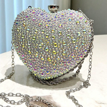 Wei Yi WEIYI Τσαντάκι-κουτί σε σχήμα καρδιάς με εξωτερικό πολυεστέρα, εσωτερική επένδυση νάιλον, εσωτερική θήκη για κινητό, κλείσιμο με πείρο