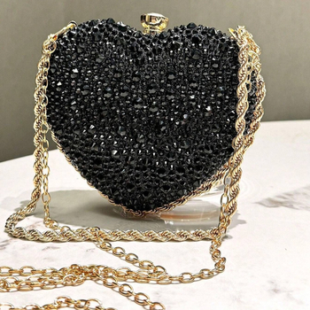 Wei Yi WEIYI Τσαντάκι-κουτί σε σχήμα καρδιάς με εξωτερικό πολυεστέρα, εσωτερική επένδυση νάιλον, εσωτερική θήκη για κινητό, κλείσιμο με πείρο