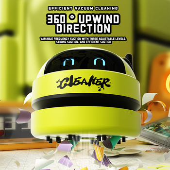 Darbalaukio dulkių siurblys su USB maitinimu, trijų greičių, 5W galia, augintinio šepetėlio antgalis, dulkių dėžutė