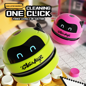 Darbalaukio dulkių siurblys su USB maitinimu, trijų greičių, 5W galia, augintinio šepetėlio antgalis, dulkių dėžutė