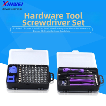 115-in-1 atsuktuvų rinkinys iš chrome-vanadžio plieno laikrodžių, kompiuterių ir išmaniųjų telefonų demontavimui