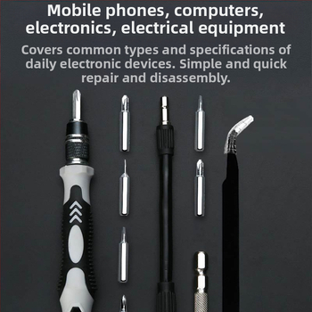 115-in-1 atsuktuvų rinkinys iš chrome-vanadžio plieno laikrodžių, kompiuterių ir išmaniųjų telefonų demontavimui