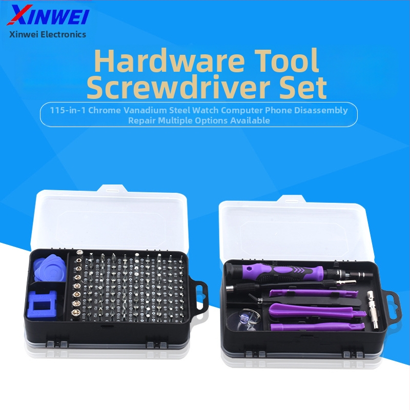115-in-1 atsuktuvų rinkinys iš chrome-vanadžio plieno laikrodžių, kompiuterių ir išmaniųjų telefonų demontavimui