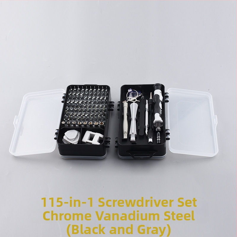 115-in-1 atsuktuvų rinkinys iš chrome-vanadžio plieno laikrodžių, kompiuterių ir išmaniųjų telefonų demontavimui