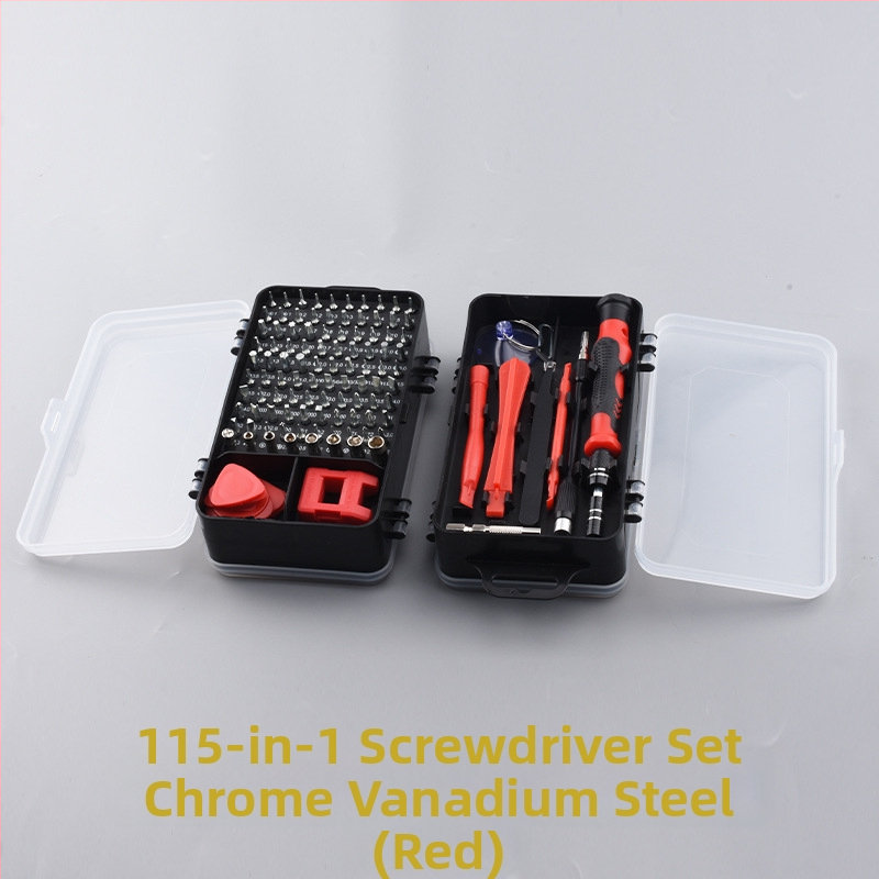 115-in-1 atsuktuvų rinkinys iš chrome-vanadžio plieno laikrodžių, kompiuterių ir išmaniųjų telefonų demontavimui