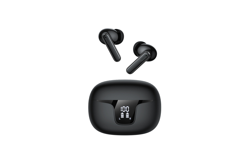 Prave bežične Bluetooth slušalice s ANC/ENC blokiranjem šuma, digitalni zaslon, Bluetooth 5.3, domet 10 m, IPX4 vodootporne