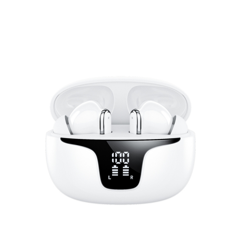 Prave bežične Bluetooth slušalice s ANC/ENC blokiranjem šuma, digitalni zaslon, Bluetooth 5.3, domet 10 m, IPX4 vodootporne
