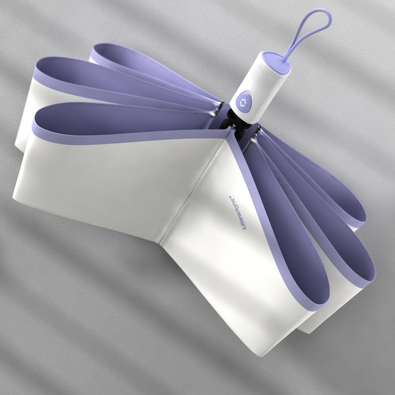 Sulankstomas skėtis su 6 strypais, automatinis atidarymas uždarymas, UPF 50+ UV apsauga, aliuminio rėmas ir kotas, 210T audinys