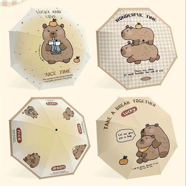 Zhi Yu trijų dalių skėtis su UV apsauga UPF 50+, 190T poliesterio audinys, lengvas 280 g, rankinis atidarymas