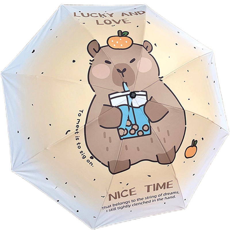 Zhi Yu trijų dalių skėtis su UV apsauga UPF 50+, 190T poliesterio audinys, lengvas 280 g, rankinis atidarymas