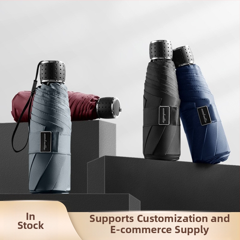 Penkių segmentų vėjo atsparus skėtis, aliuminio rėmas su 8 skersiniais, rankinis atidarymas, logotipo spausdinimas, pritaikymas