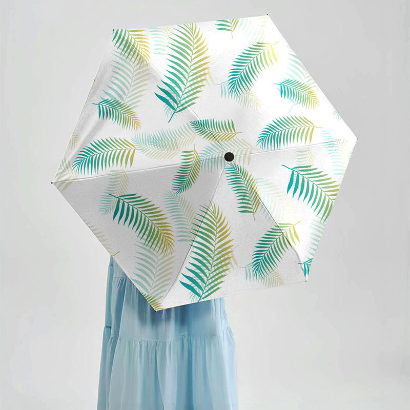 Piecu daļu lietussargs, 190T audums, UPF50+ UV aizsardzība, 6 ribas, dzelzs kāts, plastmasas rokturis, manuāla atvēršana