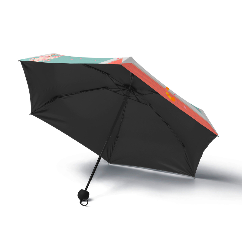 Piecu segmentu lietussargs ar UV aizsardzību, 6 ribas, 190T audums, manuāla atvēršana, viegls un pārnēsājams sievietēm