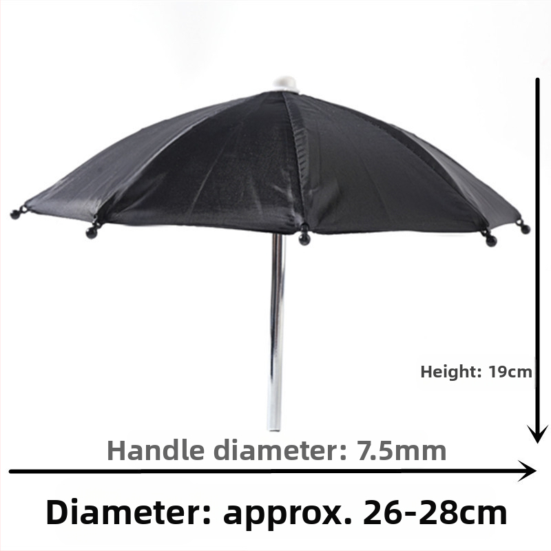 Без дръжка мини чадър за слънчева защита, 8 железни ребра, платно от полиестер 210T, UPF > 50