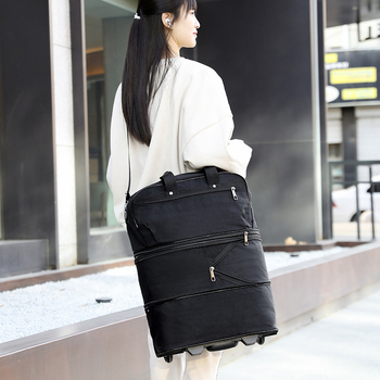 Αναδιπλούμενη και επεκτειόμενη τσάντα ταξιδιού, 36-55L, πολυεστέρας, στυλ δρόμου