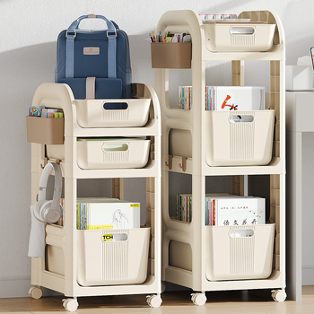 Κινούμενη κάτω από το γραφείο 3-επίπεδη μονάδα αποθήκευσης με ρόδες — περιστρεφόμενη, ανθεκτική στη σκόνη, πλαστική