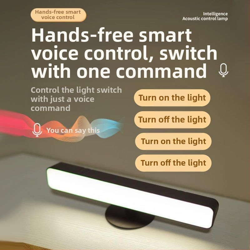 LED лампа за четене с гласово управление за общежитие — защита на очите, USB захранване, CRI ≥95