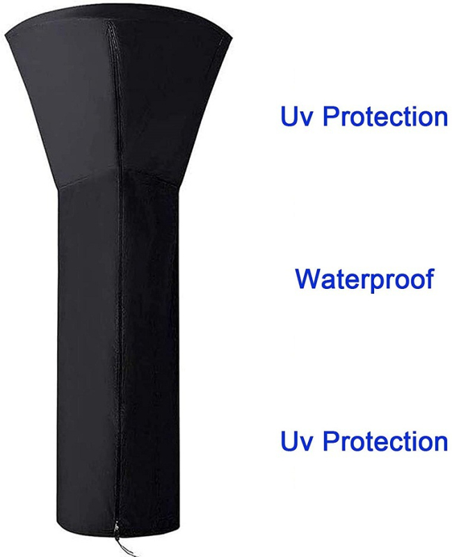 Acoperire pentru încălzitorul de umbrelă de grădină, personalizare disponibilă (țesătură 210D Oxford; 100% poliester; protecție UV; protecție împotriva prafului; impermeabil)