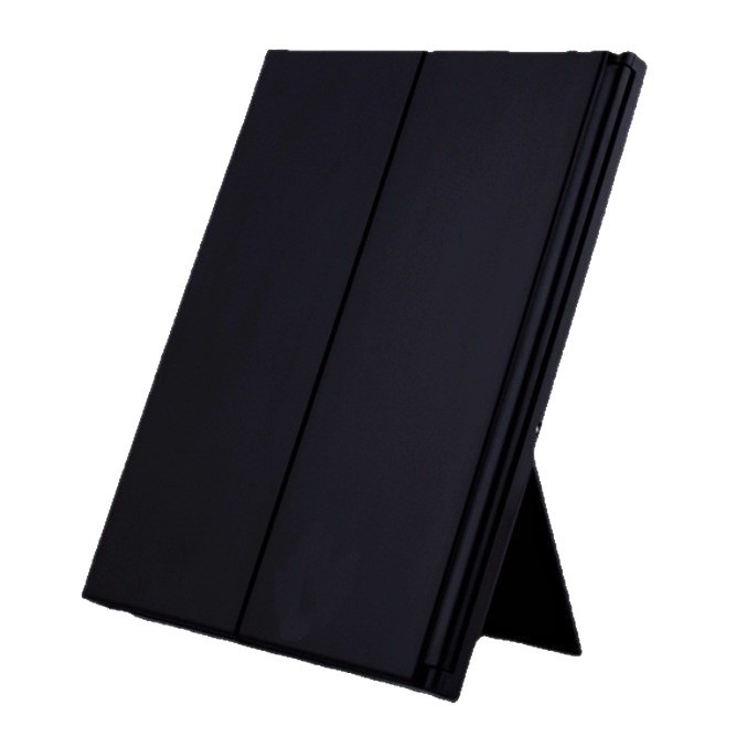 oglindă de machiaj cu LED, pliabilă cu trei fețe, suport de birou, cadru ABS și lentilă din aluminiu
