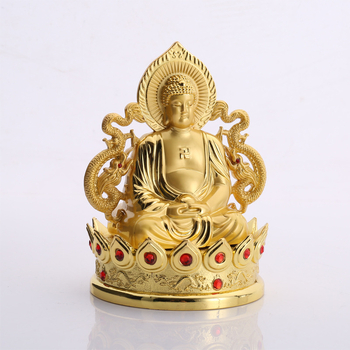 Automobilio Buda dekoras: Guanyin su tūkstančiais rankų, Maitreya ir Tathagata ant lotoso pagrindo; cinko lydinys; kinų tradicinis stilius; dekoratyvinė statulėlė; pritaikoma