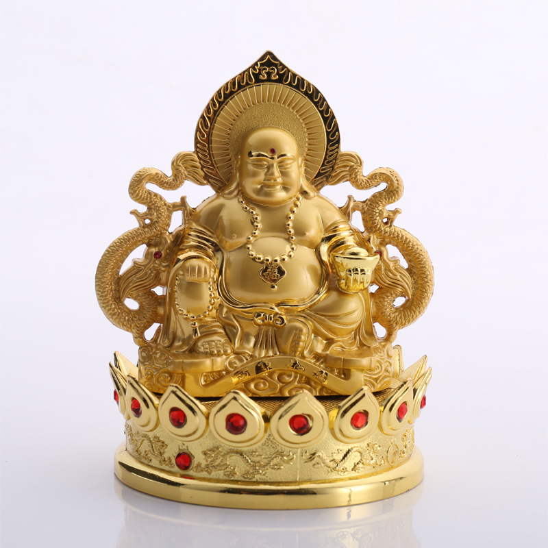 Automobilio Buda dekoras: Guanyin su tūkstančiais rankų, Maitreya ir Tathagata ant lotoso pagrindo; cinko lydinys; kinų tradicinis stilius; dekoratyvinė statulėlė; pritaikoma