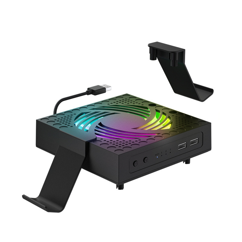 Ventilator za hlađenje Xbox Series X s RGB osvjetljenjem, dizajn otporan na prašinu, napajanje preko USB-a, automatsko podešavanje protoka zraka i montažni kuk.