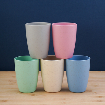 Dantų šepetėlio puodelis iš kviečių šiaudų, logotipo spauda, pritaikomas, Fugue Industry prekinis ženklas